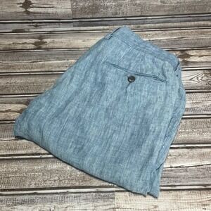 J Crew Mens‎ Pants Baird Mcnutt Irish Linen Slim Fit Light Blue 31x31 Actual